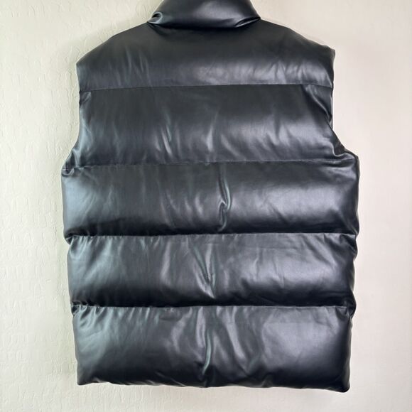 Good American Oversized Leather Puffer Vest - Picture 3 of 8